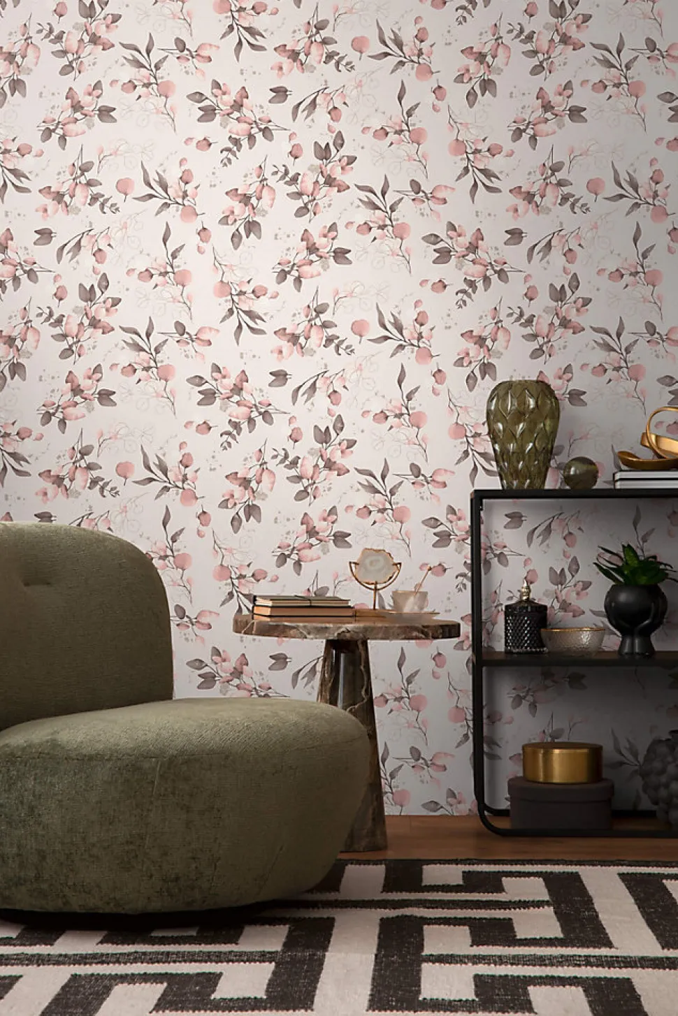 Profhome 397681-GU Papier peint style country texturé et des accents métalliques 5,33 m2