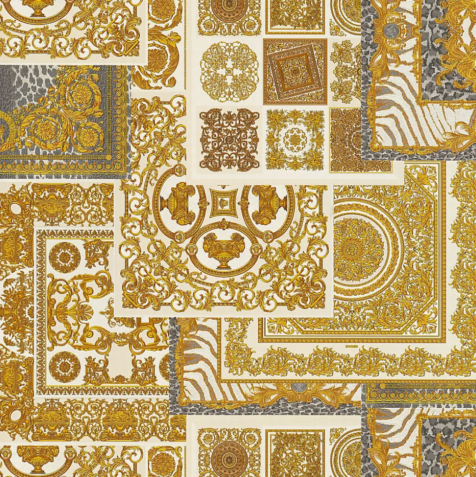 Profhome 370484-GU Papier peint baroque légèrement texturé subtilement chatoyant 7,035 m2