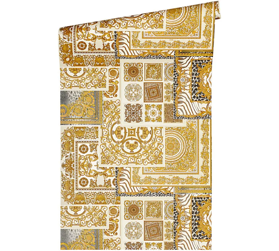 Profhome 370484-GU Papier peint baroque légèrement texturé subtilement chatoyant 7,035 m2