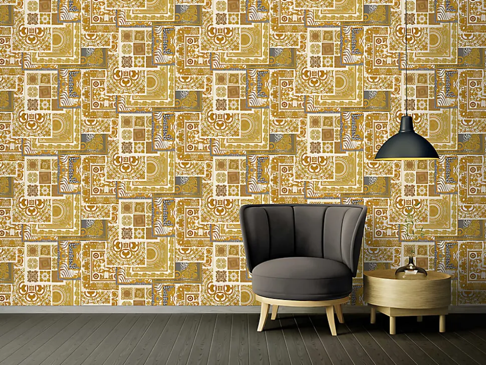 Profhome 370484-GU Papier peint baroque légèrement texturé subtilement chatoyant 7,035 m2