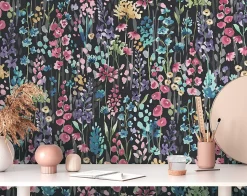 Profhome 396064-GU Papier peint floral lisse mat 5,33 m2