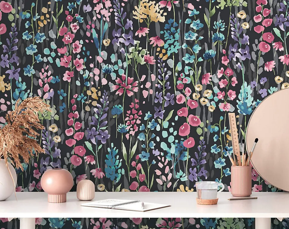 Profhome 396064-GU Papier peint floral lisse mat 5,33 m2