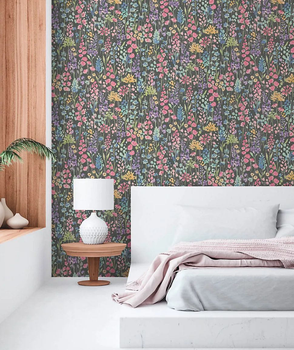 Profhome 396064-GU Papier peint floral lisse mat 5,33 m2