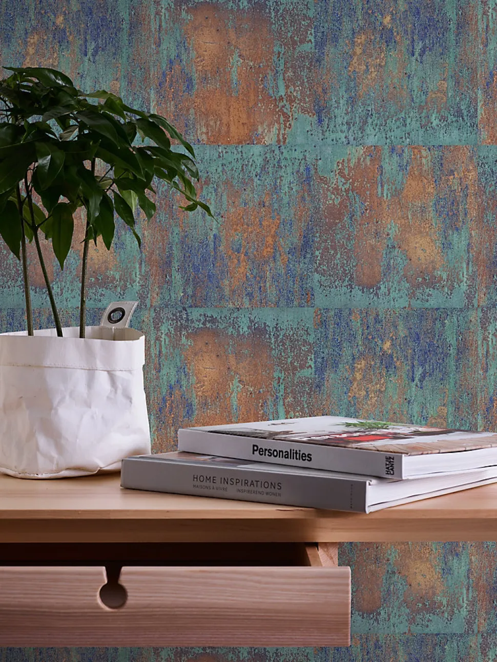 Profhome 361181-GU Papier peint rétro lisse mat 5,33 m2