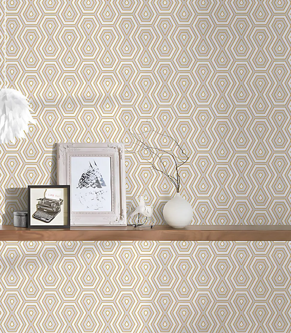 Profhome 377071-GU Papier peint à motifs graphiques lisse mat 5,33 m2