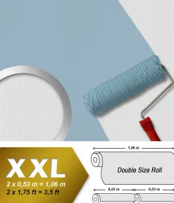 Profhome 575418-GU Papier peint à rayures texturé mat 26,5 m2