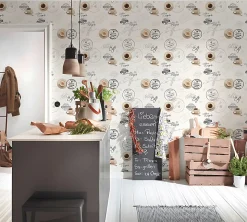 Profhome 943081-GU Papier peint pour cuisine et bain légèrement texturé mat 5,33 m2