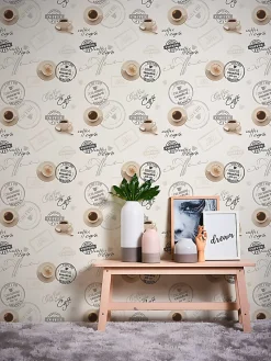 Profhome 943081-GU Papier peint pour cuisine et bain légèrement texturé mat 5,33 m2
