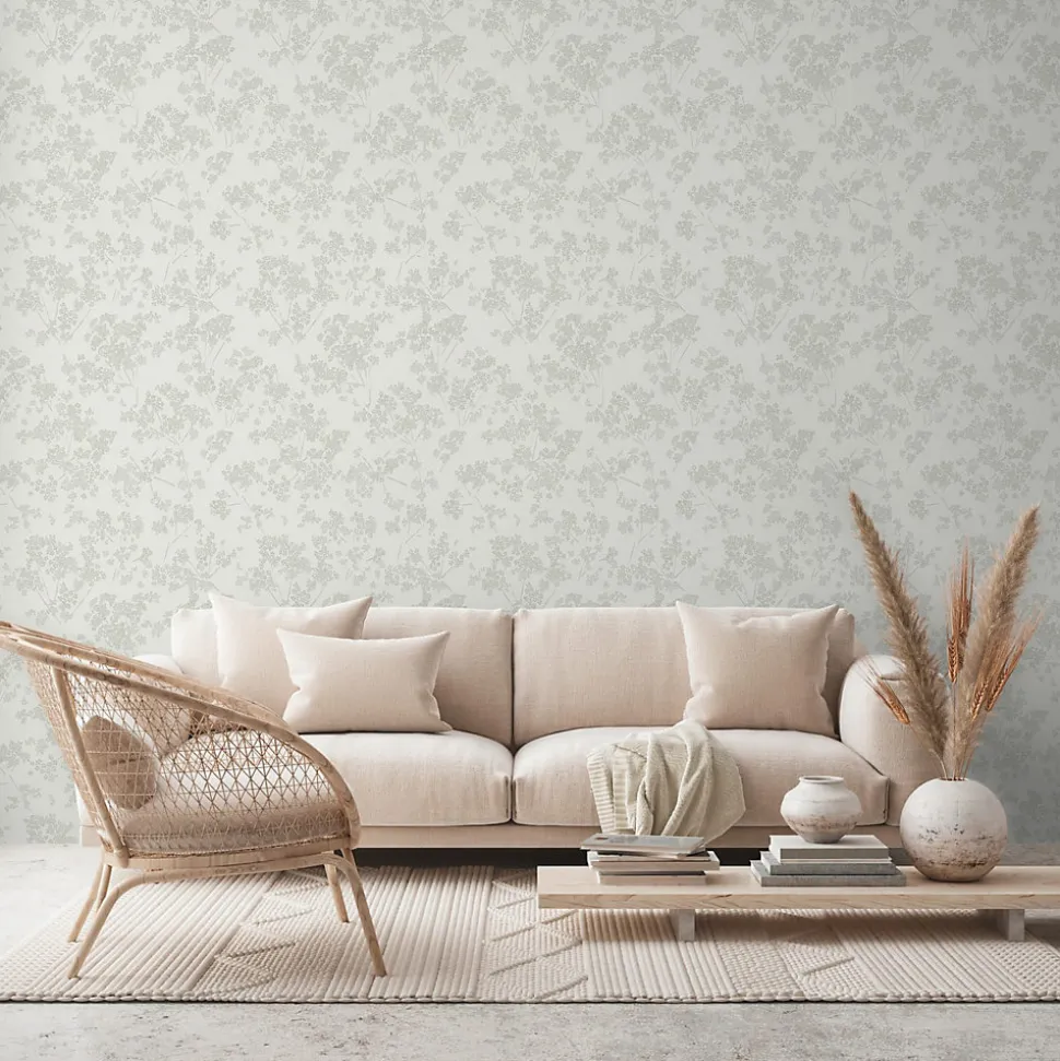 Profhome 395482-GU Papier peint floral texturé brillant 5,33 m2