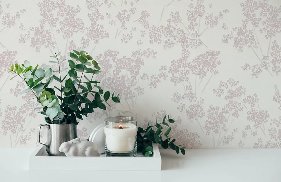 Profhome 395481-GU Papier peint floral texturé brillant 5,33 m2