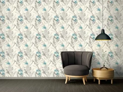 Profhome 372792-GU Papier peint floral lisse mat 5,33 m2