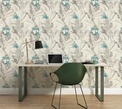 Profhome 372792-GU Papier peint floral lisse mat 5,33 m2