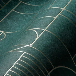 Profhome 386993-GU Papier peint à motifs graphiques légèrement texturé brillant 5,33 m2