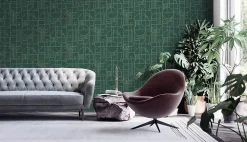 Profhome 386993-GU Papier peint à motifs graphiques légèrement texturé brillant 5,33 m2