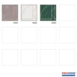 Profhome 386993-GU Papier peint à motifs graphiques légèrement texturé brillant 5,33 m2