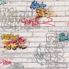 Profhome 935611-GU Papier peint à motifs graphiques légèrement texturé mat 5,33 m2