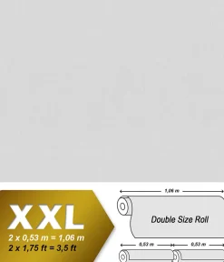 Profhome 965714-GU Papier peint aspect textile légèrement texturé mat 26,5 m2