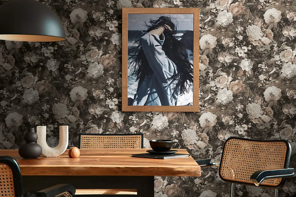 Profhome 388213-GU Papier peint floral légèrement texturé satiné 5,33 m2