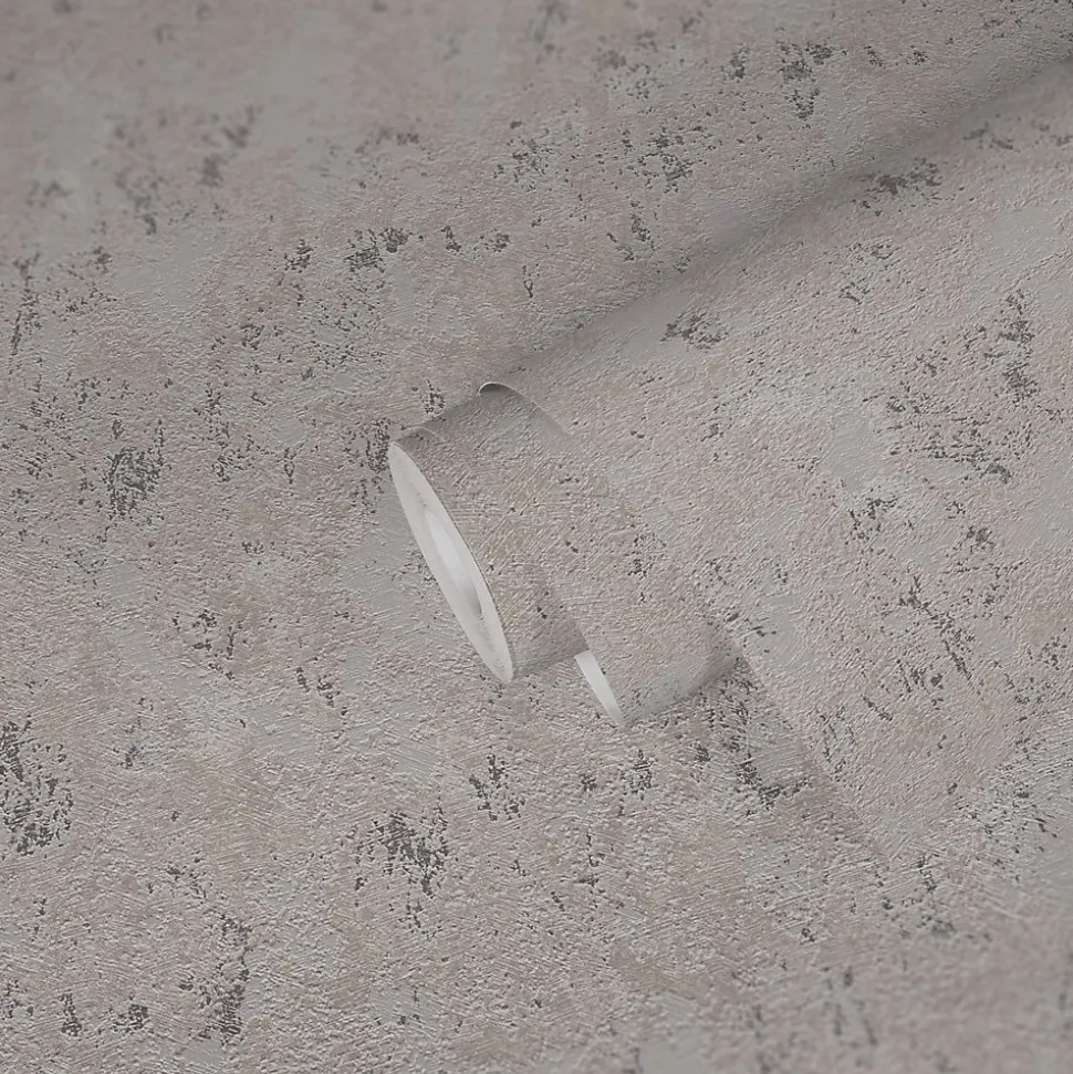 Profhome 393873-GU Papier peint aspect crépi texturé et des accents métalliques 5,33 m2