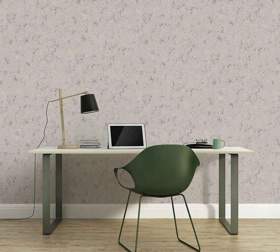 Profhome 393873-GU Papier peint aspect crépi texturé et des accents métalliques 5,33 m2
