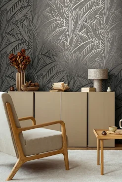 Profhome 399334-GU Papier peint à motifs graphiques légèrement texturé satiné 5,33 m2