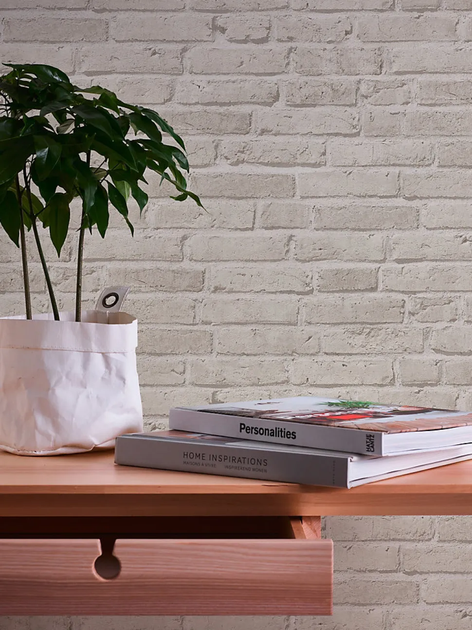 Profhome 355813-GU Papier peint aspect pierre carrelage légèrement texturé mat 5,33 m2