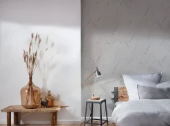 Profhome 393361-GU Papier peint aspect pierre carrelage texturé et des accents métalliques 5,33 m2