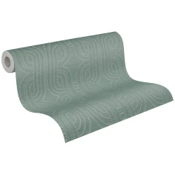 Profhome 399375-GU Papier peint rétro légèrement texturé et des accents métalliques 5,33 m2