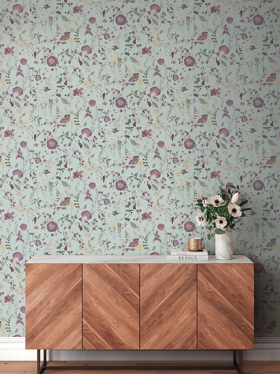 Profhome 397463-GU Papier peint floral légèrement texturé mat 5,33 m2