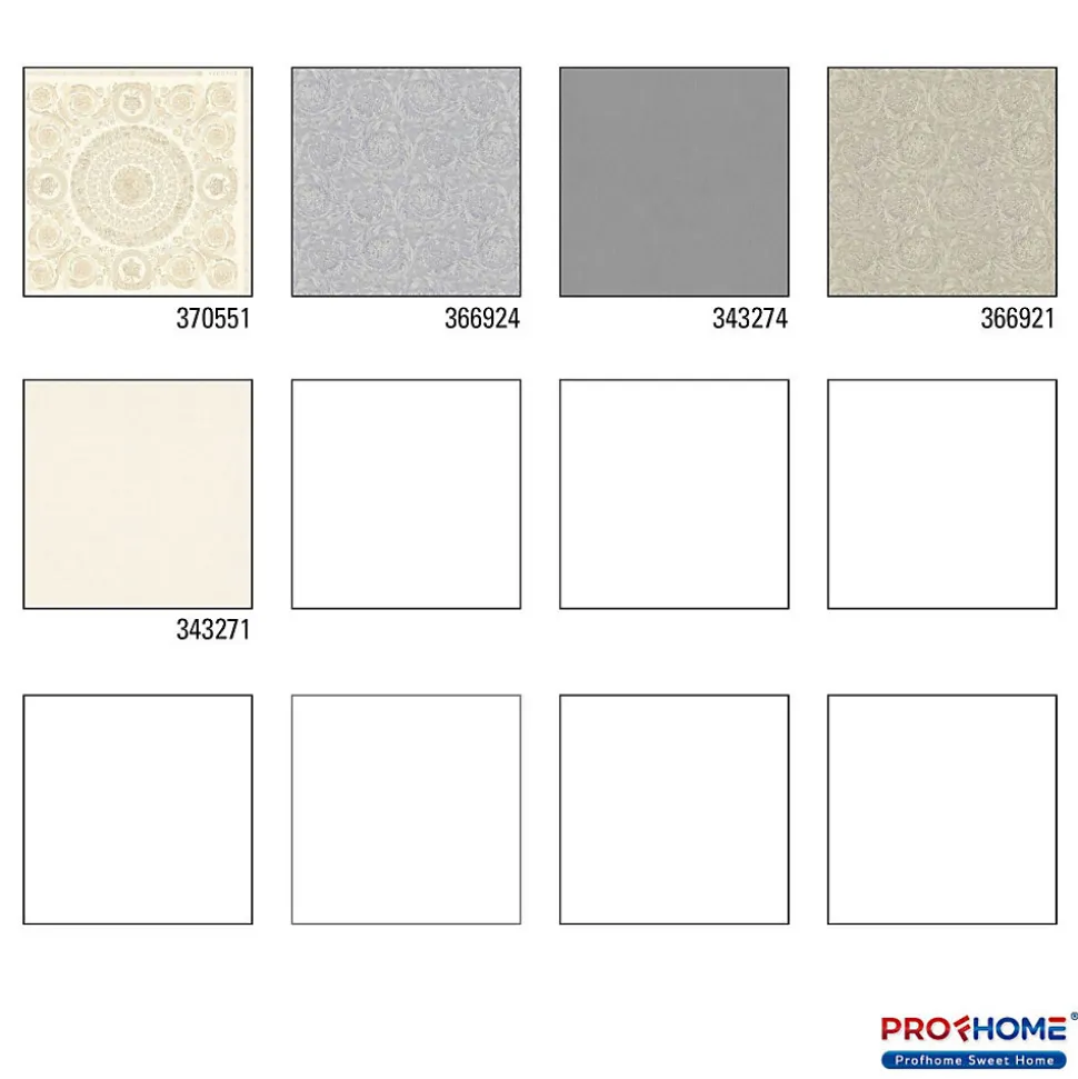 Profhome 370551-GU Papier peint baroque légèrement texturé brillant 7,035 m2