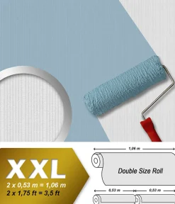 Profhome 644817-GU Papier peint à rayures texturé mat 26,5 m2