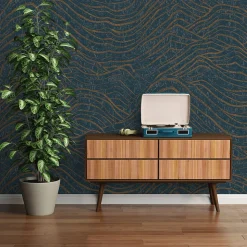 Profhome 395074-GU Papier peint à motifs graphiques texturé et des accents métalliques 5,33 m2
