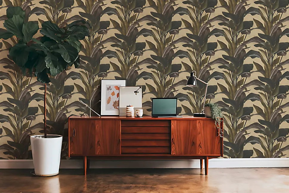 Profhome 378624-GU Papier peint floral légèrement texturé subtilement chatoyant 5,33 m2