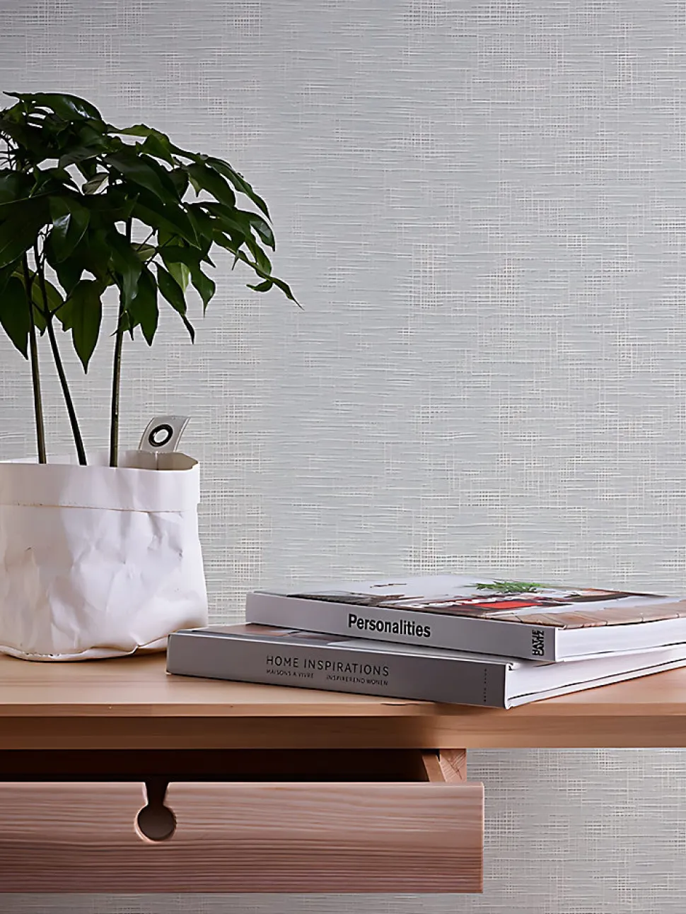 Profhome 574619-GU Papier peint aspect textile légèrement texturé mat 5,33 m2