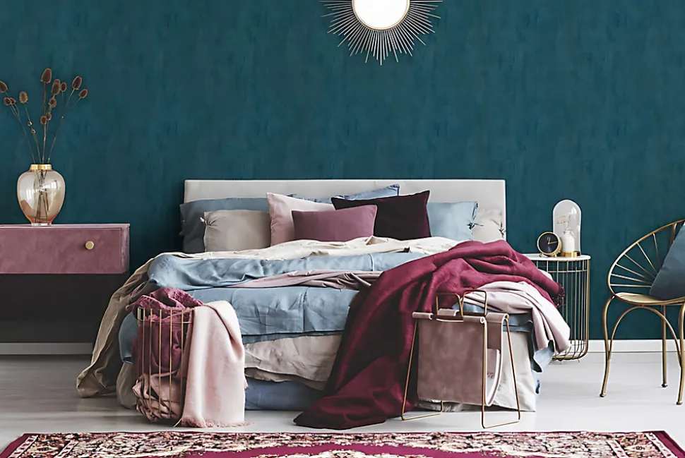 Profhome 380445-GU Papier peint ton-sur ton légèrement texturé effet métallique 5,33 m2