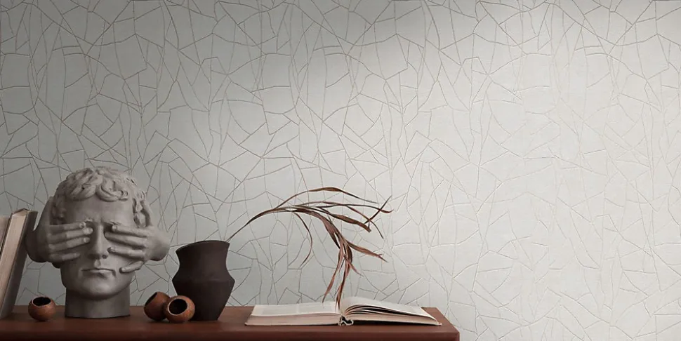 Profhome 399341-GU Papier peint à motifs graphiques légèrement texturé satiné 5,33 m2