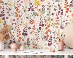 Profhome 396062-GU Papier peint floral légèrement texturé mat 5,33 m2