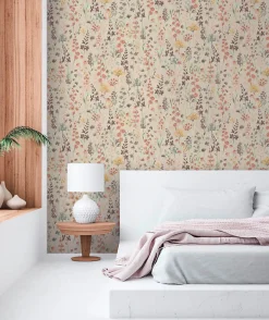 Profhome 396062-GU Papier peint floral légèrement texturé mat 5,33 m2
