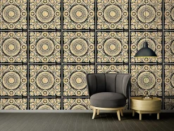Profhome 370553-GU Papier peint baroque légèrement texturé brillant 7,035 m2