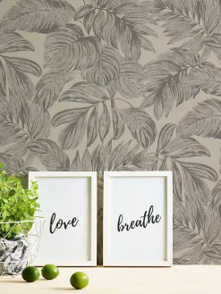 Profhome 393402-GU Papier peint nature légèrement texturé et des accents métalliques 5,33 m2