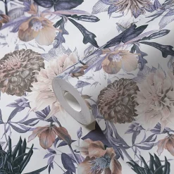 Profhome 381751-GU Papier peint floral lisse mat 5,33 m2