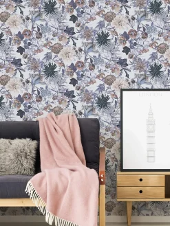 Profhome 381751-GU Papier peint floral lisse mat 5,33 m2