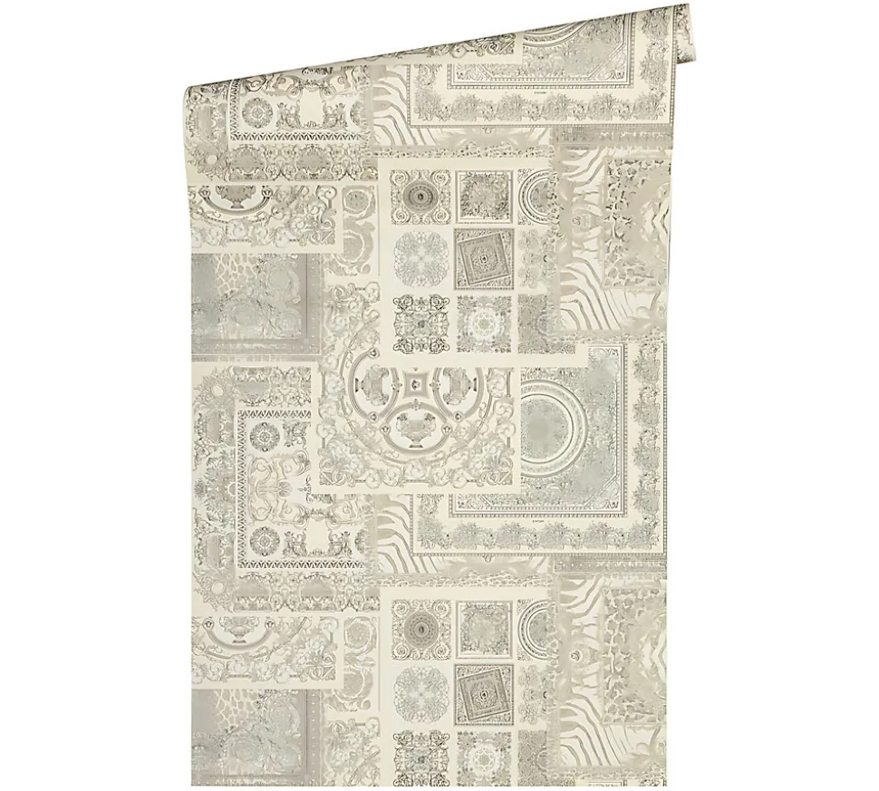 Profhome 370485-GU Papier peint baroque légèrement texturé subtilement chatoyant 7,035 m2