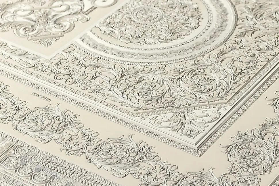 Profhome 370485-GU Papier peint baroque légèrement texturé subtilement chatoyant 7,035 m2