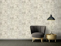 Profhome 370485-GU Papier peint baroque légèrement texturé subtilement chatoyant 7,035 m2