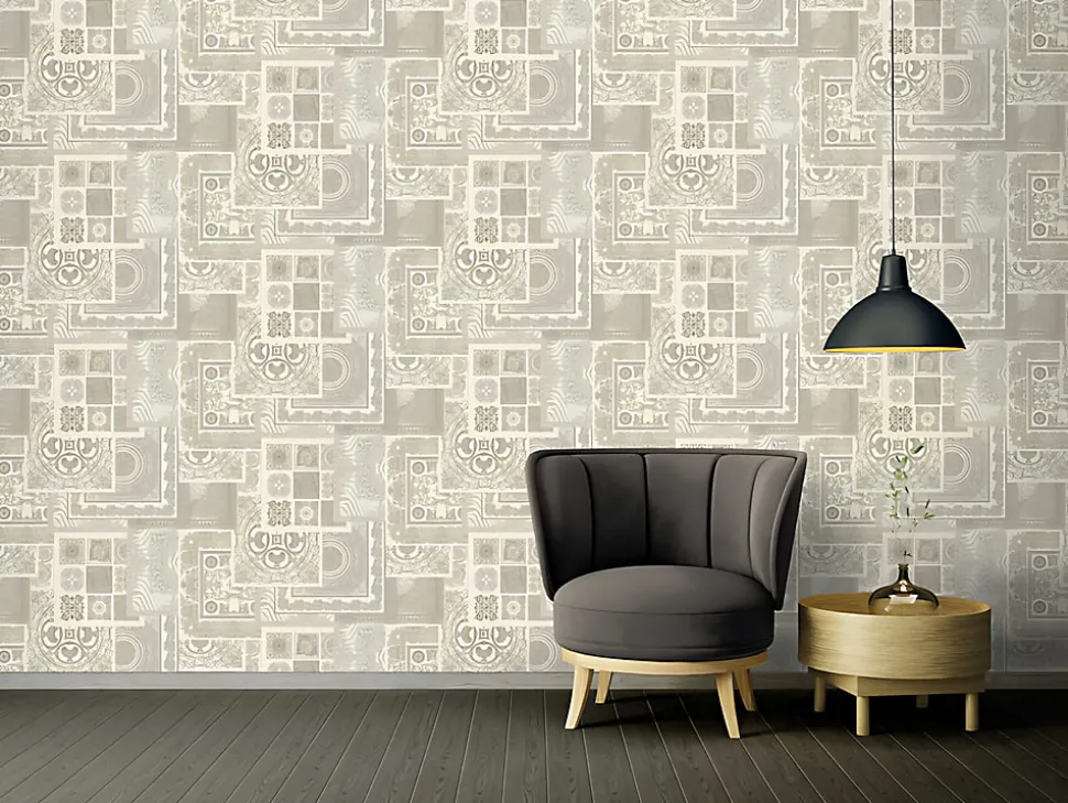 Profhome 370485-GU Papier peint baroque légèrement texturé subtilement chatoyant 7,035 m2