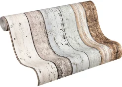 Profhome 855039-GU Papier peint aspect bois lisse mat 5,33 m2
