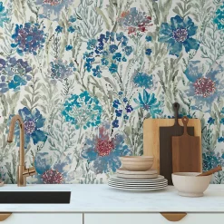 Profhome 396953-GU Papier peint floral lisse mat 5,33 m2