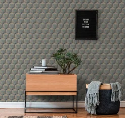 Profhome 387484-GU Papier peint à motifs graphiques légèrement texturé mat 5,33 m2