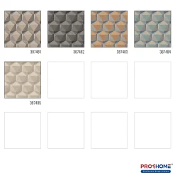 Profhome 387484-GU Papier peint à motifs graphiques légèrement texturé mat 5,33 m2